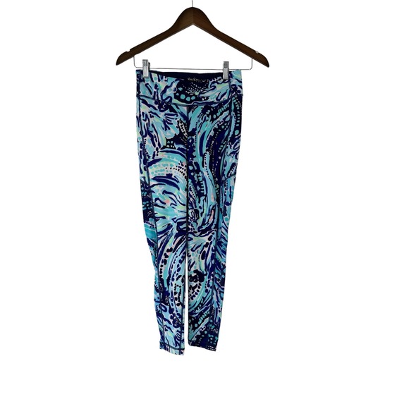 Lilly Pulitzer Pants - Lilly Pulitzer Luxletic Blue Teal Abstract Print Leggings XS Activewear Yoga